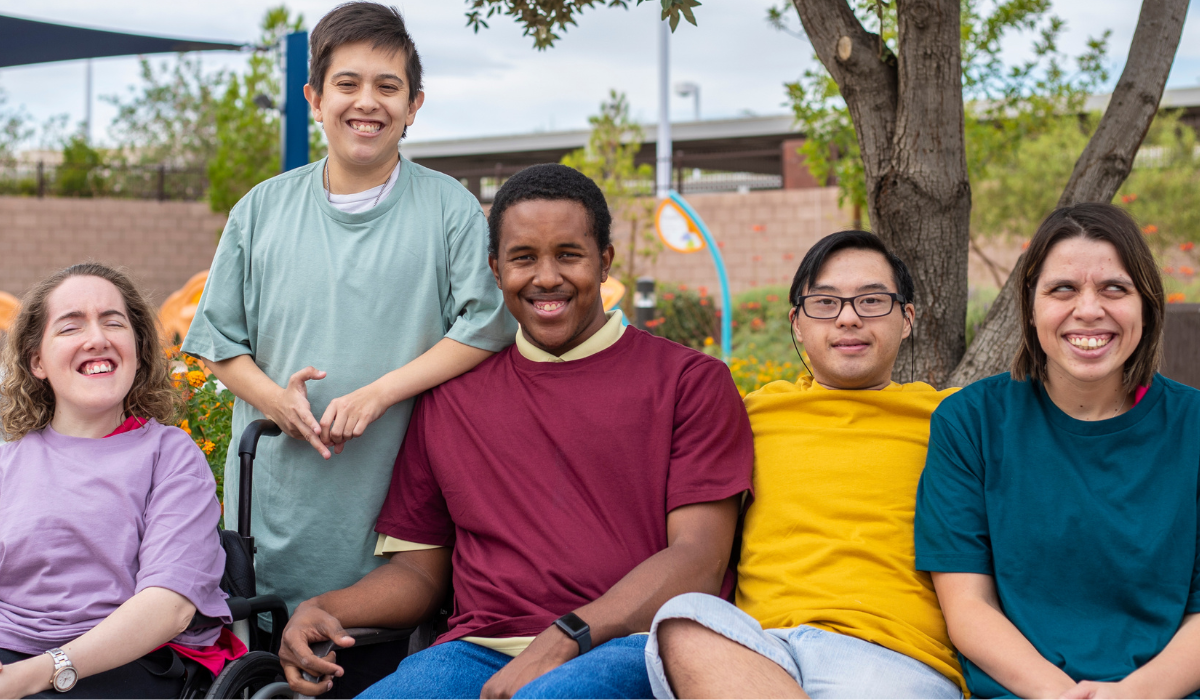 group of adults with different disabilities